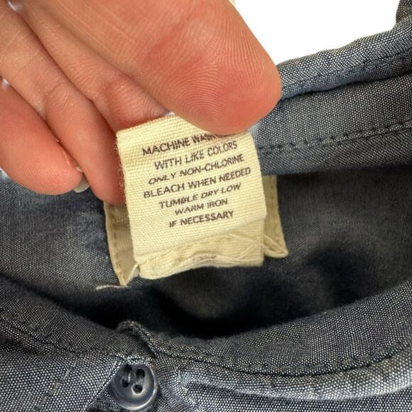 Andrea Jovine AJ 100% Cotton Lightweight Roll Tab Sleeve Button Up Shirt Size L - Picture 7 of 7